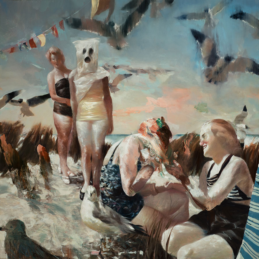 Initiation, 2016, pintura con temple de huevo y pigmentos, 170 x 170 cm.
