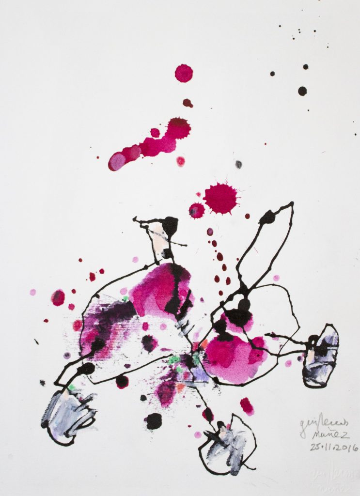 Guillermo Nuñez (2016) S_T, pequeño formato, técnica mixta sobre papel